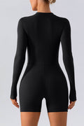 Half Zip Long Sleeve Active Romper - Hovatok