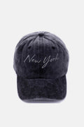 Zenana Washed Embroidered City Baseball Cap - Hovatok