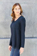 Basic Bae Full Size V-Neck Long Sleeve Top - Hovatok