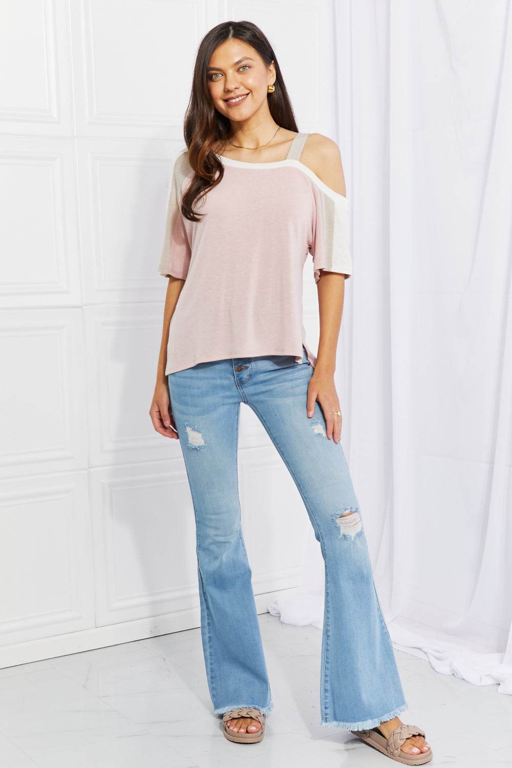 Andree by Unit Full Size Something Simple Cold Shoulder Tee - Hovatok