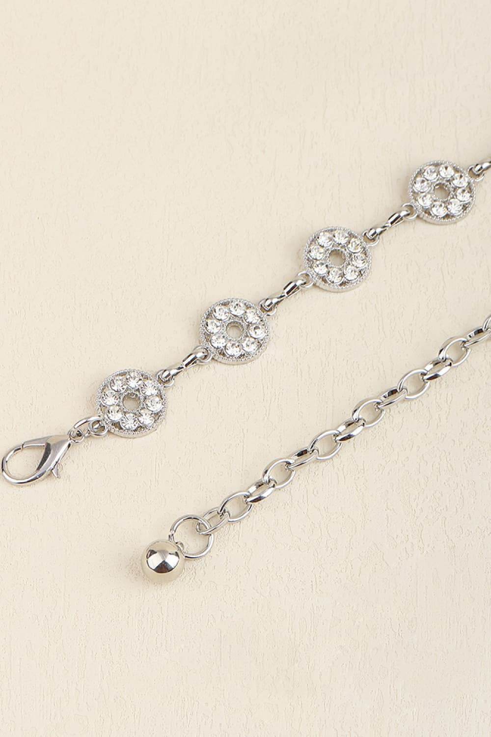 Rhinestone Decor Zinc Alloy Belt - Hovatok