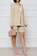 Long Sleeve Blazer and Shorts Set - Hovatok