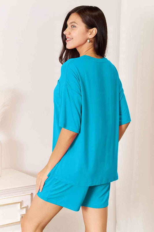 Basic Bae Full Size Soft Rayon Half Sleeve Top and Shorts Set - Hovatok