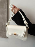 Knotted Strap PU Leather Handbag - Hovatok