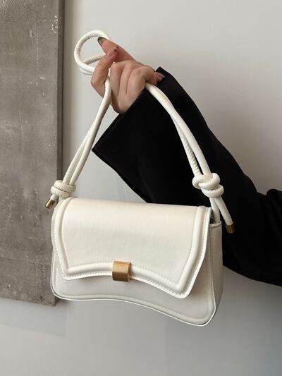 Knotted Strap PU Leather Handbag - Hovatok