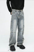 Wide Leg Jeans with Cargo Pockets - Hovatok