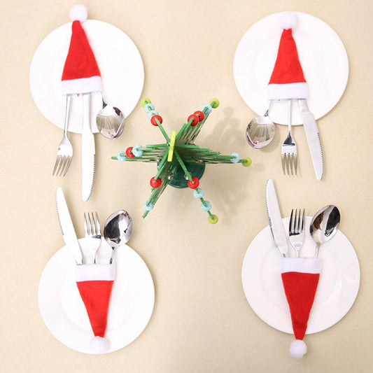 20-Piece Christmas Hat Cutlery Holders - Hovatok
