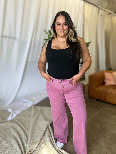 RFM Full Size High Rise Garment Dye Wide Leg Jeans - Hovatok