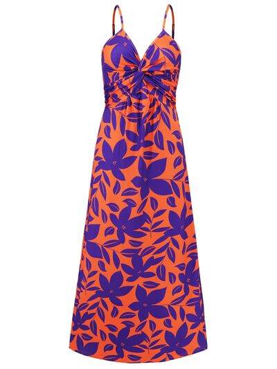 Twisted Printed V-Neck Cami Dress - Hovatok