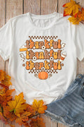 THANKFUL Round Neck Short Sleeve T-Shirt - Hovatok
