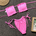 Frill Trim Ruched Bikini Set - Hovatok