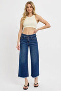 RISEN Raw Hem Wide Leg Attached Buckle Jeans - Hovatok
