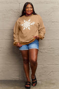 Simply Love Full Size Snowflake Graphic Sweatshirt - Hovatok