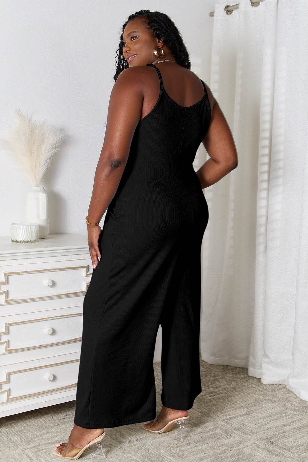Basic Bae Full Size Spaghetti Strap V-Neck Jumpsuit - Hovatok