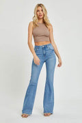 RISEN Full Size High Rise Raw Cut Hem Bootcut Jeans - Hovatok