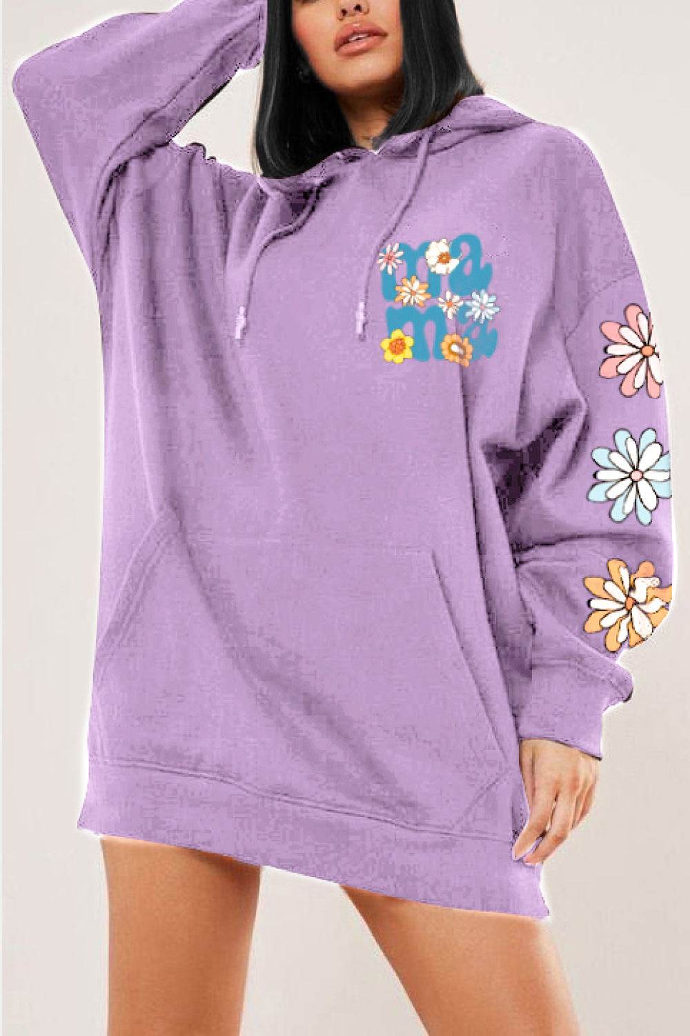 Simply Love Simply Love Full Size MAMA Graphic Dropped Shoulder Hoodie - Hovatok