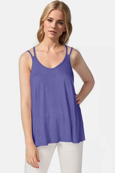 Basic Bae Bamboo Scoop Neck Double Spaghetti Straps Cami - Hovatok