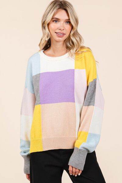 Mittoshop Color Block Round Neck Sweater - Hovatok