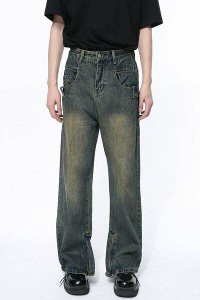 Side Slit Jeans with Pockets - Hovatok