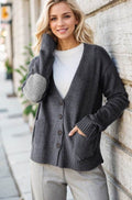 Heimish Full Size Long Sleeve V Neck Button Down Cardigan - Hovatok