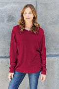 Double Take Full Size Round Neck Long Sleeve T-Shirt - Hovatok