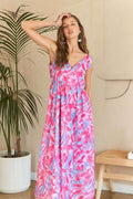 ADORA Abstract Floral V-Neck Maxi Dress - Hovatok