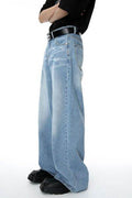Mid Rise Wide Leg Men's Jeans with Pockets - Hovatok