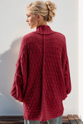 Double Take Full Size Open Front Long Sleeve Cardigan - Hovatok