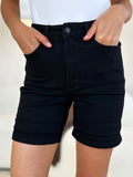 Judy Blue Full Size High Waist Tummy Control Cuffed Denim Shorts - Hovatok