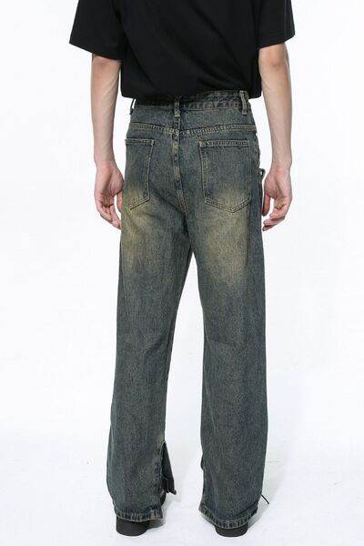 Side Slit Jeans with Pockets - Hovatok