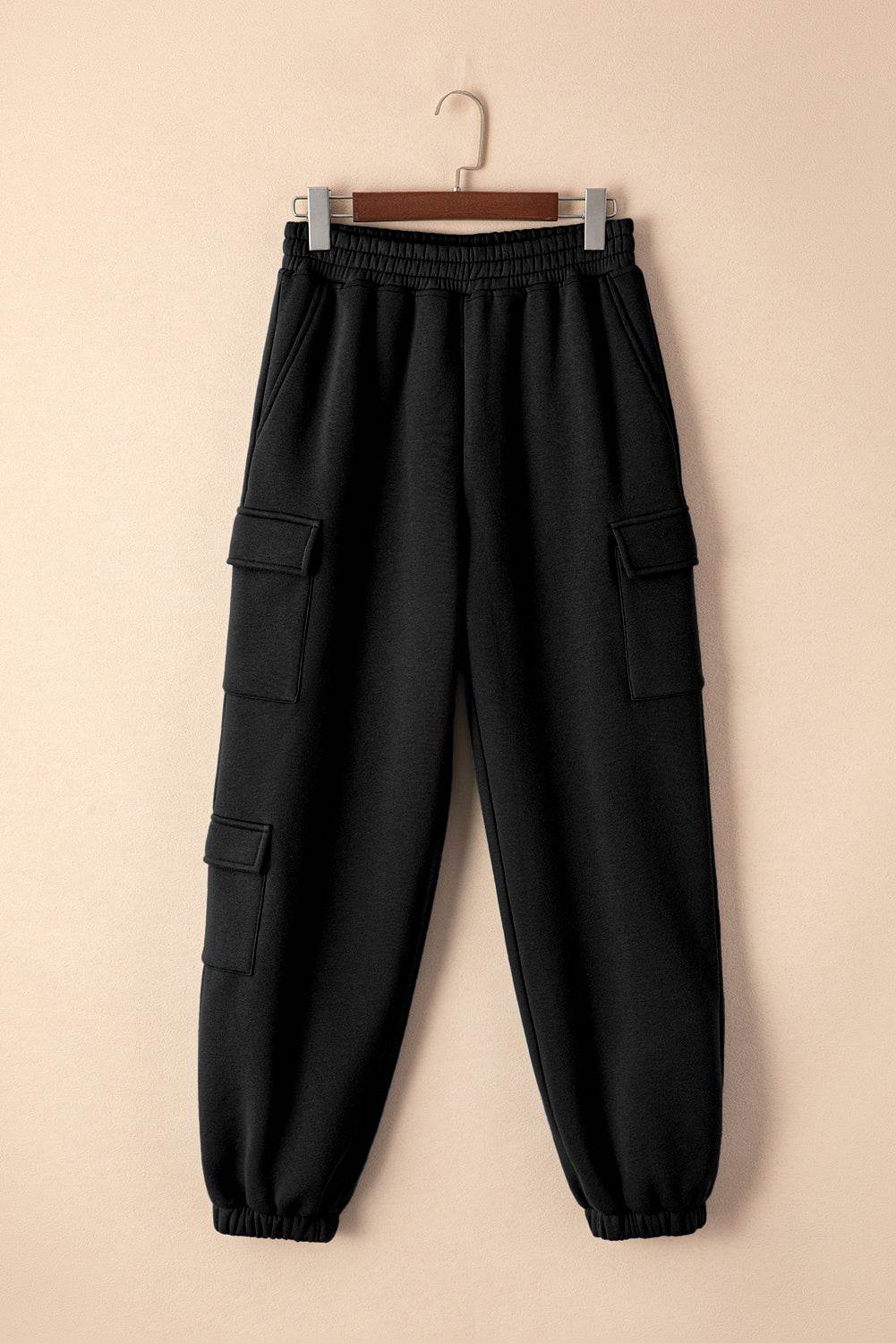 Pocketed Elastic Waist Active Joggers - Hovatok