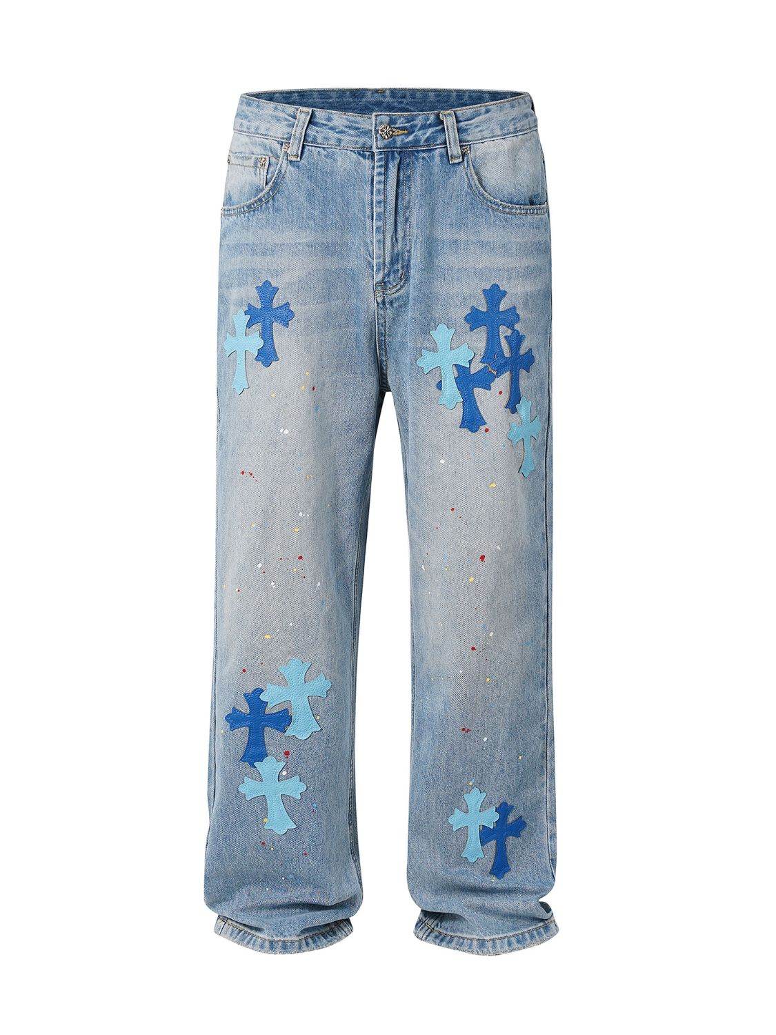 Men's Cross Wide Straight Jeans - Hovatok