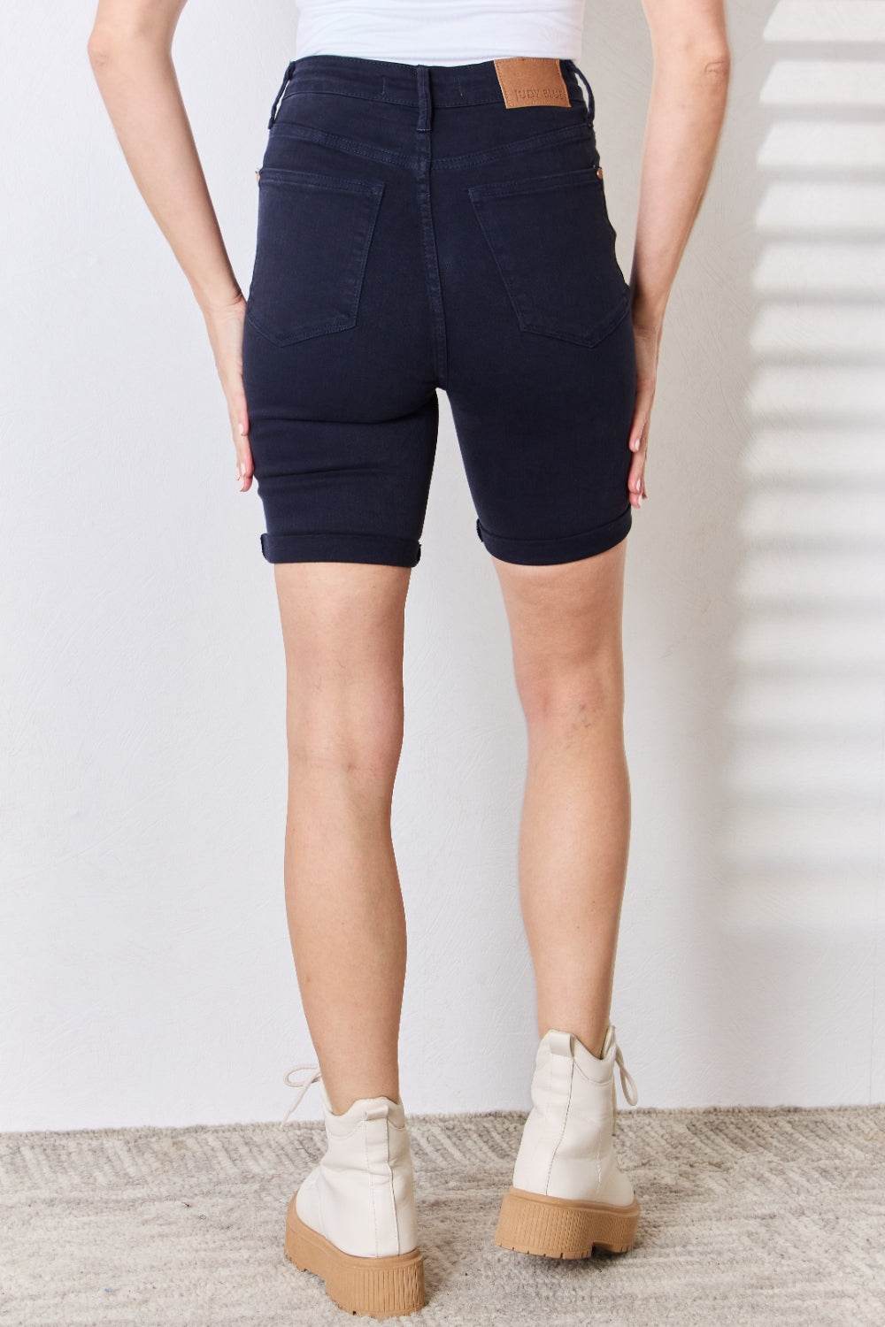 Judy Blue Full Size High Waist Tummy Control Bermuda Shorts - Hovatok