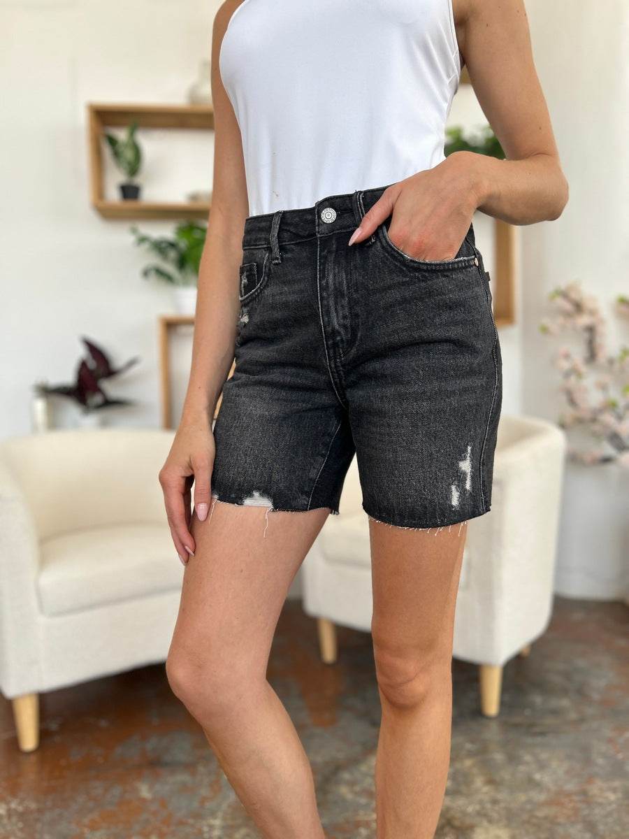 Judy Blue Full Size High Waist Rigid Magic Denim Shorts - Hovatok