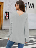 V-Neck Rib-Knit Top - Hovatok