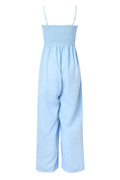 Smocked Spaghetti Strap Wide Leg Jumpsuit - Hovatok