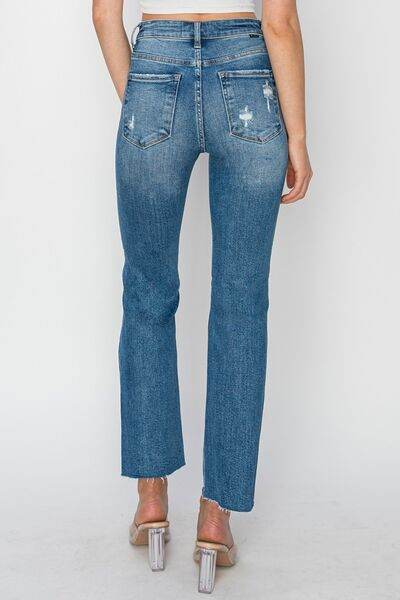RISEN High Rise Distressed Ankle Jeans - Hovatok