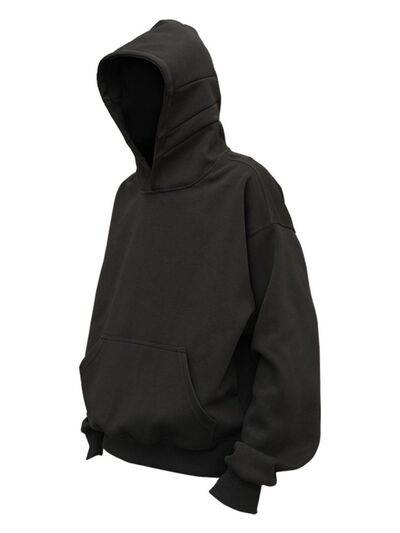 Men's Drop Shoulder Long Sleeve Hoodie with Pocket - Hovatok