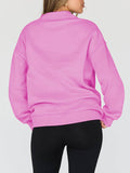 Mock Neck Drop Shoulder Long Sleeve Sweatshirt - Hovatok