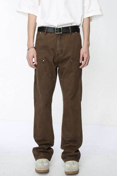 Mid Rise Baggy Jeans with Pockets - Hovatok