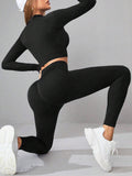 Mock Neck Long Sleeve Top and Leggings Active Set - Hovatok