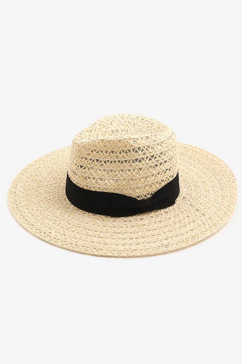 Fame Wide Brim Straw Weave Sun Hat - Hovatok