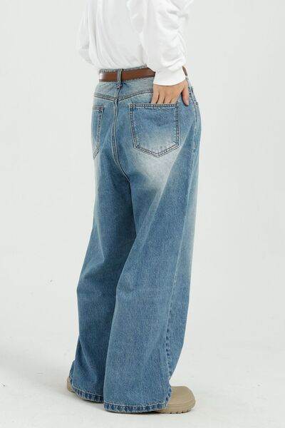 Wide Leg Jeans with Pockets - Hovatok