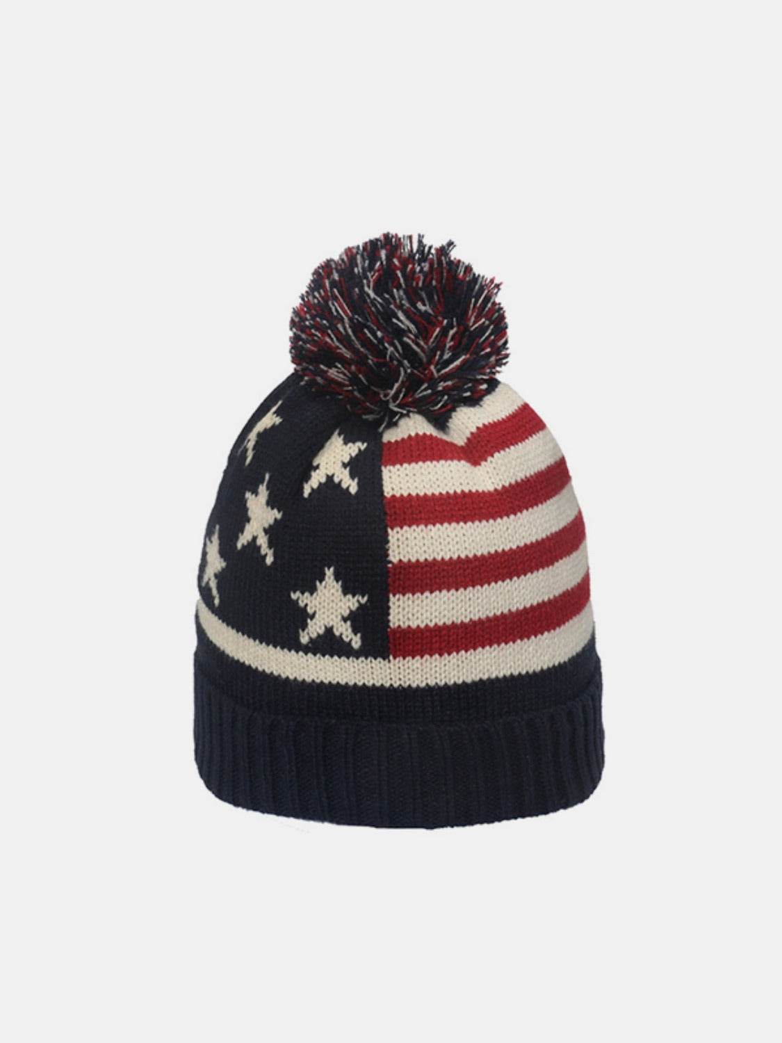 Roll Rim US Flag Knit Hat - Hovatok