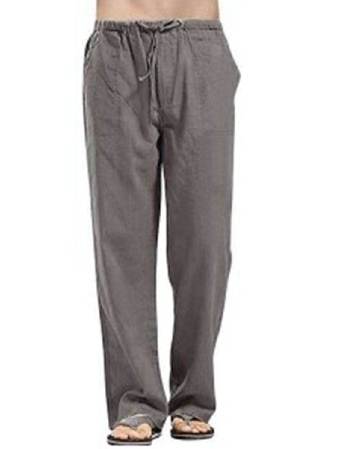 Men's Full Size Drawsting Straight Leg Pants Plus Size - Hovatok