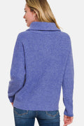 Zenana Half Zip Long Sleeve Sweater - Hovatok