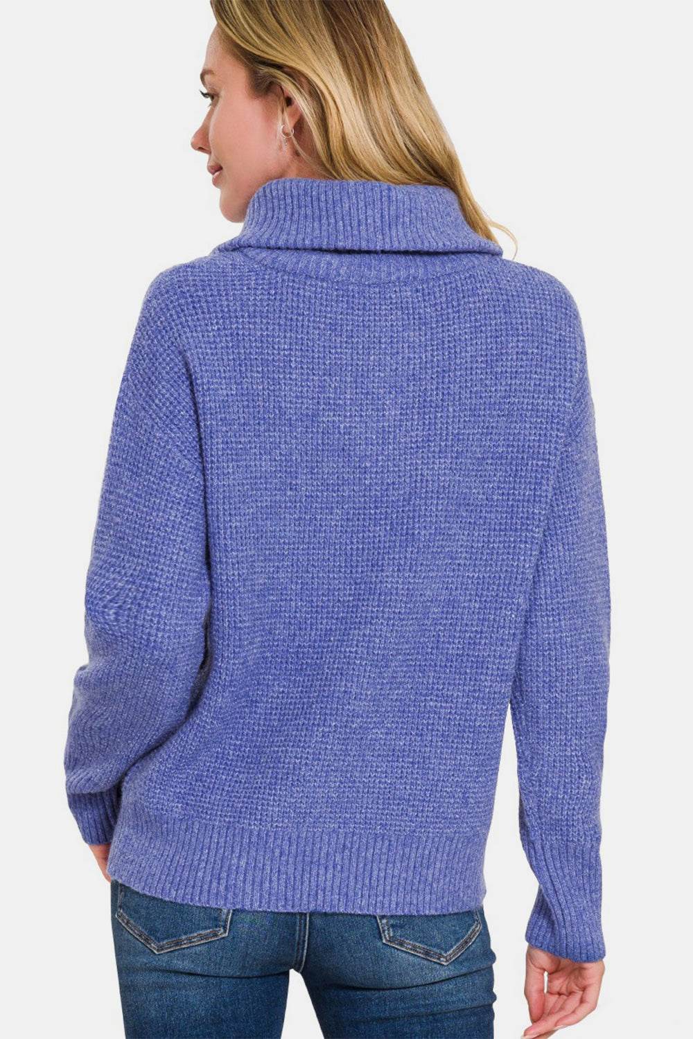 Zenana Half Zip Long Sleeve Sweater - Hovatok