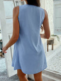 Devine Pleated Sleeveless Mini Dress - Hovatok