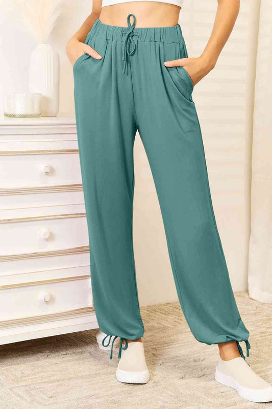 Basic Bae Full Size Soft Rayon Drawstring Waist Pants with Pockets - Hovatok