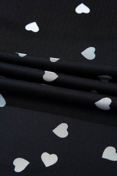 Heart Square Neck Long Sleeve Bodysuit - Hovatok